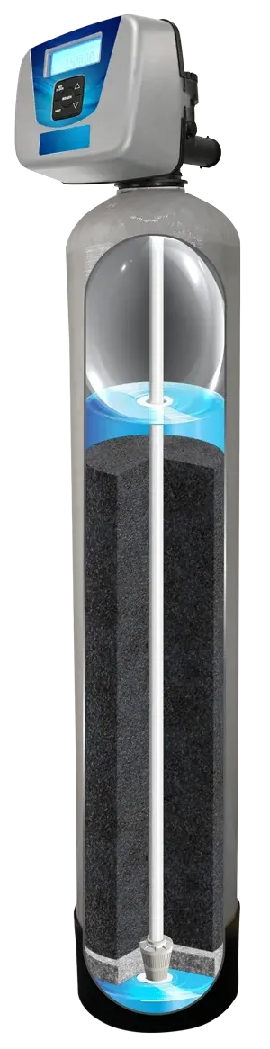The Bessemer air-injected filtration system shown in cutaway view