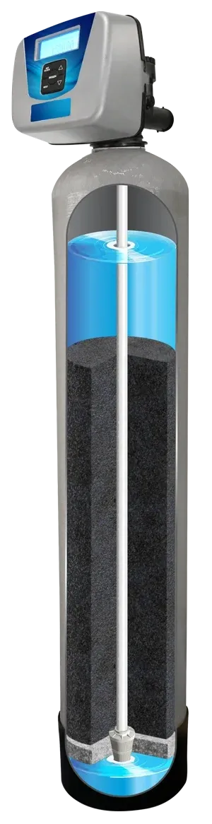 The Incline whole-home carbon filtration system shown in cutaway view